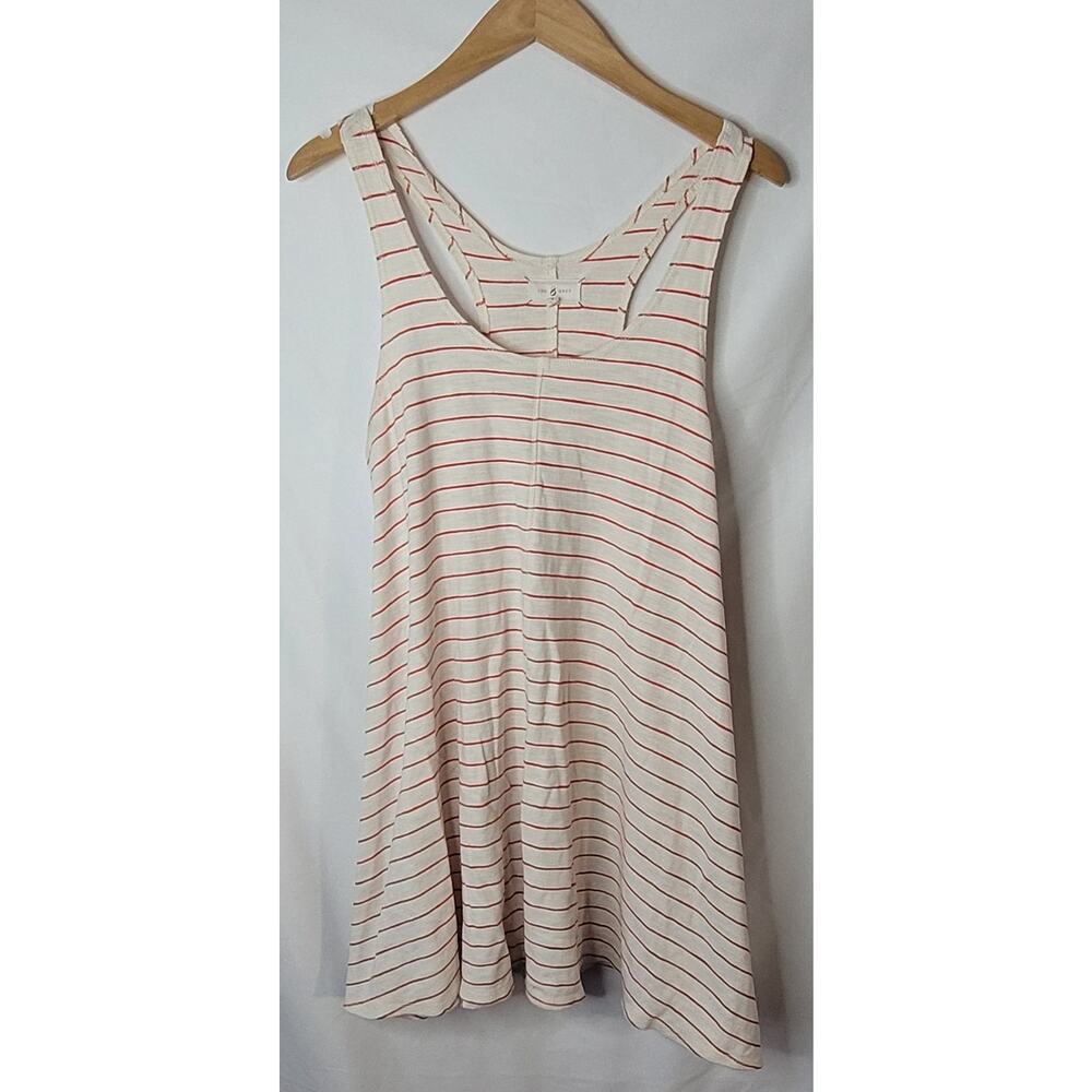 Lou & Grey- Women's Tank dress- Cream and Orange- size Small